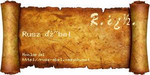 Rusz Ábel névjegykártya