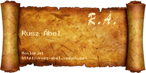 Rusz Ábel névjegykártya